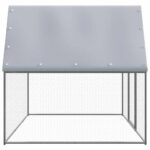 Kippenkooi 3x2x2 m gegalvaniseerd staal zilverkleurig en grijs – Image 3