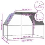 Kippenkooi 3x2x2 m gegalvaniseerd staal zilverkleurig en grijs – Image 4