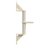 Kattenmeubel wandgemonteerd met krabpaal 85,5 cm crèmekleurig – Image 5