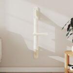 Kattenmeubel wandgemonteerd met krabpaal 85,5 cm crèmekleurig