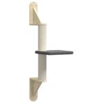 Kattenmeubel wandgemonteerd met krabpaal 85,5 cm donkergrijs – Image 2