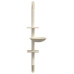 Kattenmeubel wandgemonteerd met krabpaal 142,5 cm crèmekleurig - Afbeelding 4