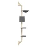 Kattenmeubel wandgemonteerd met krabpaal 187 cm donkergrijs - Image 5