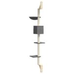 Kattenmeubel wandgemonteerd met krabpaal 187 cm donkergrijs - Image 6