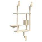 Kattenmeubel wandgemonteerd met krabpaal 153 cm crèmekleurig - Image 6