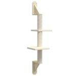 Kattenmeubel wandgemonteerd met krabpaal 108 cm crèmekleurig - Image 2