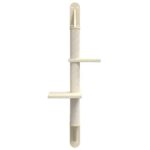 Kattenmeubel wandgemonteerd met krabpaal 108 cm crèmekleurig - Image 4
