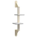 Kattenmeubel wandgemonteerd met krabpaal 108 cm lichtgrijs – Image 2