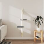 Kattenmeubel wandgemonteerd met krabpaal 108 cm donkergrijs - Afbeelding 3