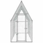 Kippenhok 400x100x190 cm gegalvaniseerd staal zilverkleurig – Image 5