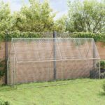 Kippenhok 400x100x190 cm gegalvaniseerd staal zilverkleurig