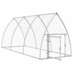 Kippenhok 300x105x120 cm gegalvaniseerd staal zilverkleurig - Afbeelding 4