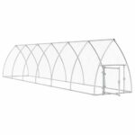 Kippenhok 600x105x120 cm gegalvaniseerd staal zilverkleurig – Image 3