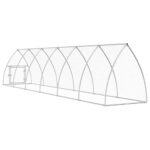 Kippenhok 600x105x120 cm gegalvaniseerd staal zilverkleurig – Image 6