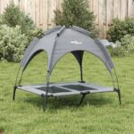 Hondenmand met luifel oxford stof en staal antracietkleurig - Image 3