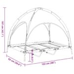 Hondenmand met luifel oxford stof en staal antracietkleurig - Image 9