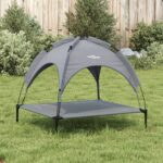 Hondenmand met luifel oxford stof en staal antracietkleurig - Image 3