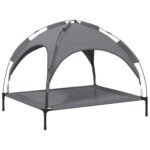 Hondenmand met luifel oxford stof en staal antracietkleurig – Image 6