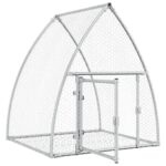 Konijnenhok 105x100x120 cm gegalvaniseerd staal zilverkleurig - Afbeelding 4