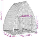 Konijnenhok 105x100x120 cm gegalvaniseerd staal zilverkleurig - Afbeelding 11