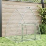 Konijnenhok 105x100x120 cm gegalvaniseerd staal zilverkleurig
