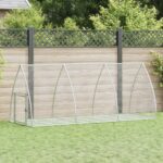 Konijnenhok 105x300x120 cm gegalvaniseerd staal zilverkleurig