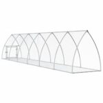 Konijnenhok 105x600x120 cm gegalvaniseerd staal zilverkleurig – Image 6