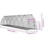 Konijnenhok 105x600x120 cm gegalvaniseerd staal zilverkleurig – Image 10