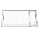 Konijnenhok 200x105x91 cm gegalvaniseerd staal zilverkleurig - Afbeelding 5