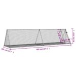 Konijnenhok 400x105x91 cm gegalvaniseerd staal zilverkleurig – Image 9