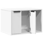 Kattenbakkast 60x40x40 cm bewerkt hout wit – Image 4