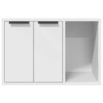 Kattenbakkast 60x40x40 cm bewerkt hout wit – Image 5