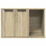 Kattenbakkast 60x40x40 cm bewerkt hout sonoma eikenkleurig - Afbeelding 5