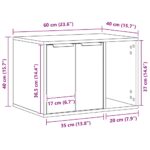 Kattenbakkast 60x40x40 cm bewerkt hout gerookt eikenkleurig - Afbeelding 11