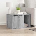 Kattenbakkast 60x40x40 cm bewerkt hout grijs sonoma eikenkleur - Afbeelding 3