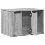 Kattenbakkast 60x40x40 cm bewerkt hout grijs sonoma eikenkleur - Afbeelding 4