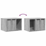 Kattenbakkast 60x40x40 cm bewerkt hout grijs sonoma eikenkleur - Afbeelding 8