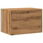 Kattenbakkast 60x40x40 cm bewerkt hout artisanaal eikenkleurig - Afbeelding 7