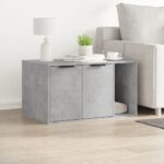 Kattenbakkast 80x50x45 cm bewerkt hout betongrijs - Afbeelding 3