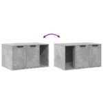 Kattenbakkast 80x50x45 cm bewerkt hout betongrijs - Afbeelding 8