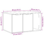 Kattenbakkast 80x50x45 cm bewerkt hout betongrijs - Afbeelding 11