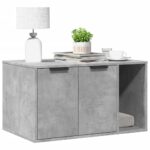 Kattenbakkast 80x50x45 cm bewerkt hout betongrijs