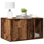 Kattenbakkast 80x50x45 cm bewerkt hout oud houtkleurig