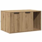 Kattenbakkast 80x50x45 cm bewerkt hout artisanaal eikenkleurig – Image 2