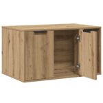 Kattenbakkast 80x50x45 cm bewerkt hout artisanaal eikenkleurig – Image 4