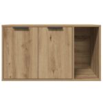 Kattenbakkast 80x50x45 cm bewerkt hout artisanaal eikenkleurig – Image 5