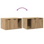 Kattenbakkast 80x50x45 cm bewerkt hout artisanaal eikenkleurig – Image 8
