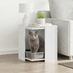 Kattenbakkast 42x42x51 cm bewerkt hout wit