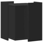 Kattenbakkast 42x42x51 cm bewerkt hout zwart - Afbeelding 5