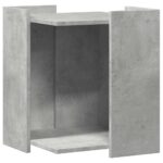 Kattenbakkast 42x42x51 cm bewerkt hout betongrijs - Afbeelding 2